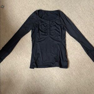 Lulu Lemon Henley, snap front long sleeve shirt.